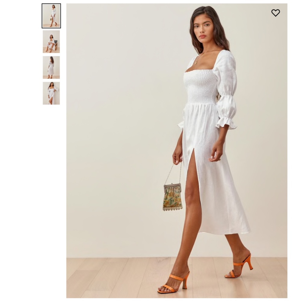 Reformation Hyland Linen Puff Sleeve Dress - NWOT in XS
